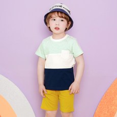 마리앤모리 아동용 오웬 컬러 블록 상하복
