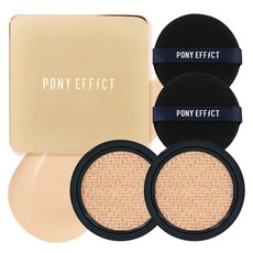 PONY EFFECT 絕對持久無瑕氣墊粉餅 升級版 15g+補充芯 2入組, 001 Rosy Ivory, 1組