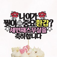 케이크토퍼 축하문구 주문제작 환갑토퍼 아빠 생일토퍼 선물 생신1당신의세월-추천-상품