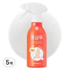 라이프홀릭 버블 풋샴푸 프레시자몽, 1개입, 5개, 400ml