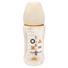 KU.KU Duckbill 酷咕鴨 KUKU PLUS 純真之瞳寬口PPSU奶瓶, 杏色, 300ml, 1個