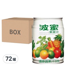 波蜜 果菜汁 30%還原蔬果汁, 240ml, 72罐
