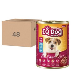 IQ Dog 聰明狗 成犬罐頭, 牛肉 + 米口味, 400g, 48罐