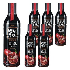 샘표 백년동안 현미발효 흑초 산수유 석류, 900ml, 6개
