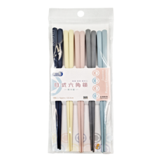 NEXCLEANS 舞水痕 日式六角筷組, RT-A8036, 5雙入, 22.5cm, 馬卡龍, 5雙, 1組