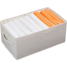 하늬통상 패브릭 칸막이 9칸 의류 정리함, 베이지, 1개
