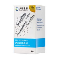 大研生醫 EPA 1200頂級魚油軟膠囊, rTG型式好吸收, 高濃度EPA Omega-3, 100%純魚油, 90顆, 705mg, 1盒