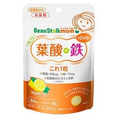 Bean Stalk 葉酸鐵營養錠, 快速補充孕媽所需, 含多種維生素，幫助吸收補充營養, 60顆, 1包