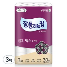 잘풀리는집 맥스소프트 화장지, 30m, 30롤, 3개