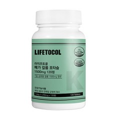 라이프토콜 메가 칼륨 포타슘 1500mg 120정, 144g, 1개 - 포타슘코코에이트