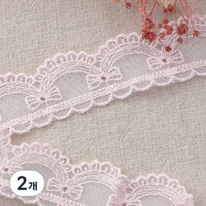 睡美人歐根紗刺繡蕾絲布 180cm, 2個, 粉色