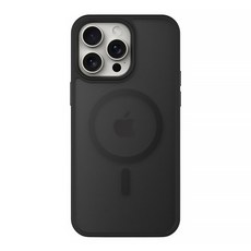 理享家 鏡頭加高馬卡龍磨砂磁吸magsafe手機保護殼, Apple iphone 15 pro, 神秘黑