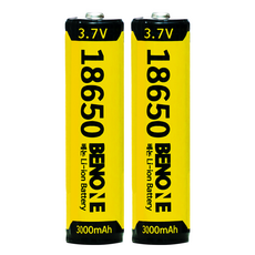 BENONE 18650 보호회로 리튬이온 배터리 충전식 건전지 3000mAh, 2개, 1개입