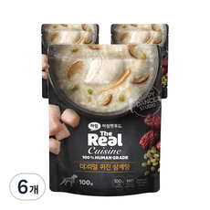 하림펫푸드 더리얼 퀴진 강아지 습식파우치, 삼계탕, 100g, 6개 - 강아지떡국