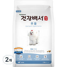 건강백서 전연령 푸들 건식사료, 뼈/관절강화, 1.2kg, 2개 - 건강백서관절