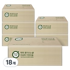 깨끗한나라 톡톡 뽑아쓰는 무표백 키친타올, 100매, 18개