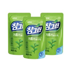 참그린 기름기 뽀드득 리필, 800ml, 3개