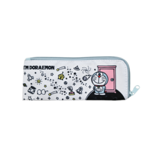 Skater Doraemon 尼龍L型拉鍊餐具袋, 白宇宙, 1個