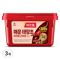 해찬들 매운 태양초 우리쌀 고추장, 1.8kg, 3개