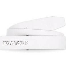PGA TOUR 立體LOGO造型義大利牛皮腰帶, 白色