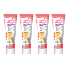 키즈세이프 어린이 치약 딸기향 불소함유, 90g, 4개