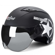 오토바이 헬멧-추천-디에프지 하프 고글 바이크 헬멧, 무광블랙