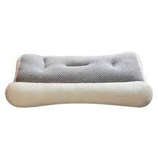 HONDONI 日式反牽引護頸止鼾枕, 尺寸: 40*60cm, 40 x 60cm, 白色 + 灰色, 1個