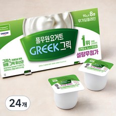 풀무원다논 그릭 설탕무첨가 플레인, 90g, 8개입, 3개 90g, 24개