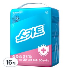 스카트 잘닦이는 살균 소독 티슈 60p, 16개