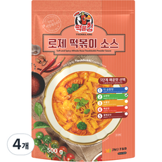 떡불킹 로제 떡볶이 소스 순한맛, 4개, 500g