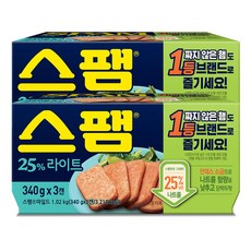 스팸 25% 라이트 햄통조림, 340g, 6개