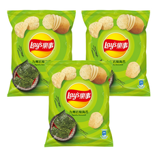 Lay's 樂事 洋芋片 九州岩燒海苔, 59.5g, 3包