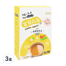 農純鄉 台灣公司貨 寶寶高湯 蘋果雞高湯 6個月以上 4包, 600g, 3盒
