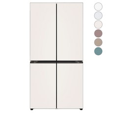[색상선택형] LG전자 디오스 오브제컬렉션 4도어 냉장고 글라스 875L M873AAA031, M873GBB031S, 베이지(상단), 베이지(하단)