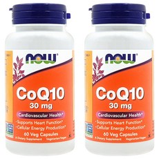 NOW Foods 精純CoQ10膠囊食品 30mg 60顆, 100%美國原裝進口, 400mg, 2罐