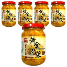 譽方媽媽 黃金泡菜, 直接食用辣脆爽口 開胃最佳良品, 360g, 5罐