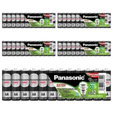 Panasonic 錳乾電池 3號 黑色, 12顆, 5組