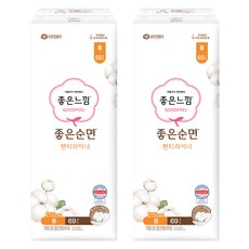 좋은느낌 좋은순면 롱 팬티라이너, 69개입, 2개