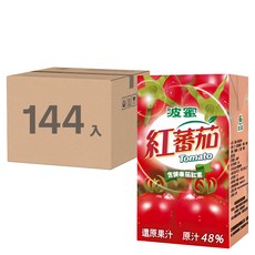 波蜜 紅番茄, 含健康茄紅素, 原汁48%, 250ml, 144入