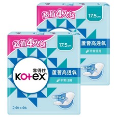 Kotex 靠得住 蘆薈高透氧護墊平常日用 無香, 17.5cm, 96片, 2組