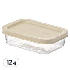 글라스락 이지오픈 밀폐용기 직사각 그레이, 12개, 400ml