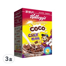 Kellogg's 家樂氏 COCO 可可猴 格格脆巧克力, 含維生素A/B1/B2/C/E 含鈣鐵, 非油炸, 330g, 3盒