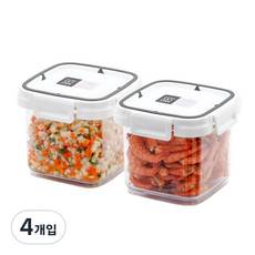 수납이야기 스카이락 정 2호 밀폐용기, 4개, 650ml 4개, 단품