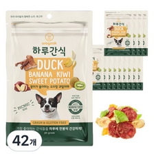 와그작 강아지 하루간식, 오리 + 고구마 + 키위 + 바나나 혼합맛, 30g, 42개 - 하루올데이강아지간식인기