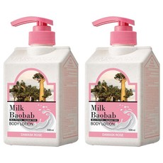 밀크바오밥 바디로션 다마스크로즈향, 500ml, 2개