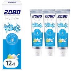 애경 2080 베이킹소다 퓨어 레몬라임향 치약 120g, 12개