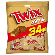 Twix 特趣 迷你焦糖夾心巧克力樂享包, 酥脆餅乾 濃郁焦糖 香濃牛奶巧克力, 340g, 1袋