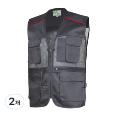 마크 여름용 망사 작업조끼 다크그레이 MK-190, 2개
