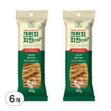 브리더랩 강아지 크런치 치킨 칩 닭가슴살 앤 김 80g, 닭고기 + 김 혼합맛, 6개