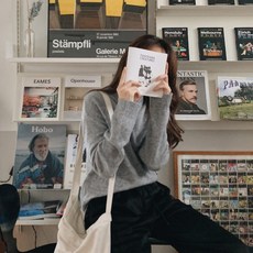 린다샵 여성용 에리제 울 컬러 브이넥 니트